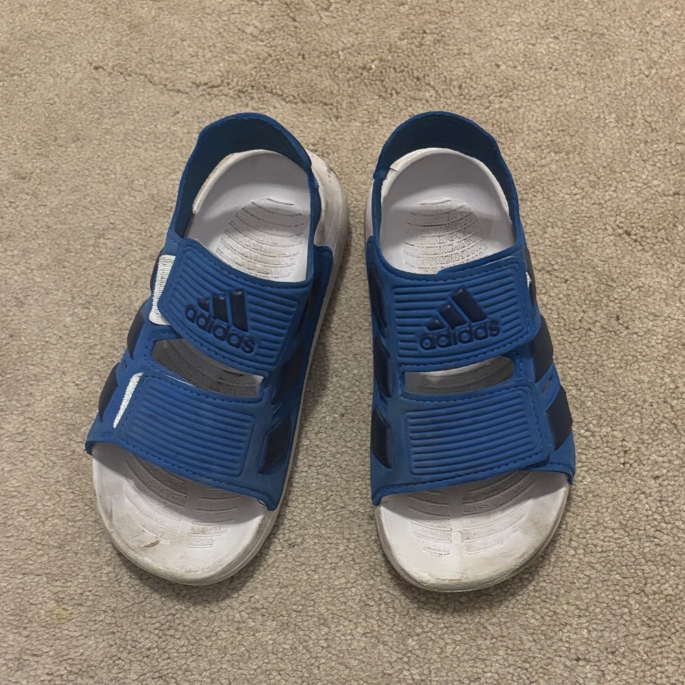 Adidas Kids Blue and White Sandals